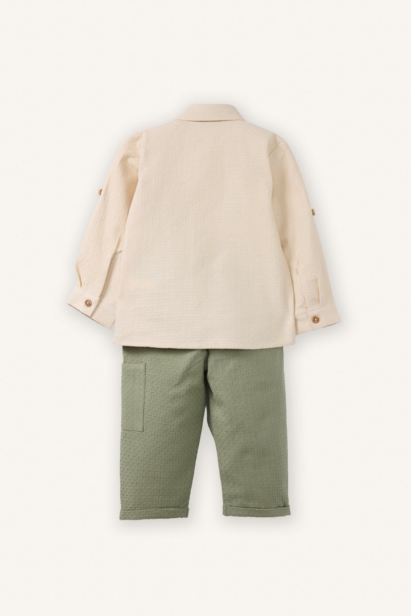 ديفاكتو طقم موسلين قميص وبنطلون للرضع أولادي - قطعتين - Image 5